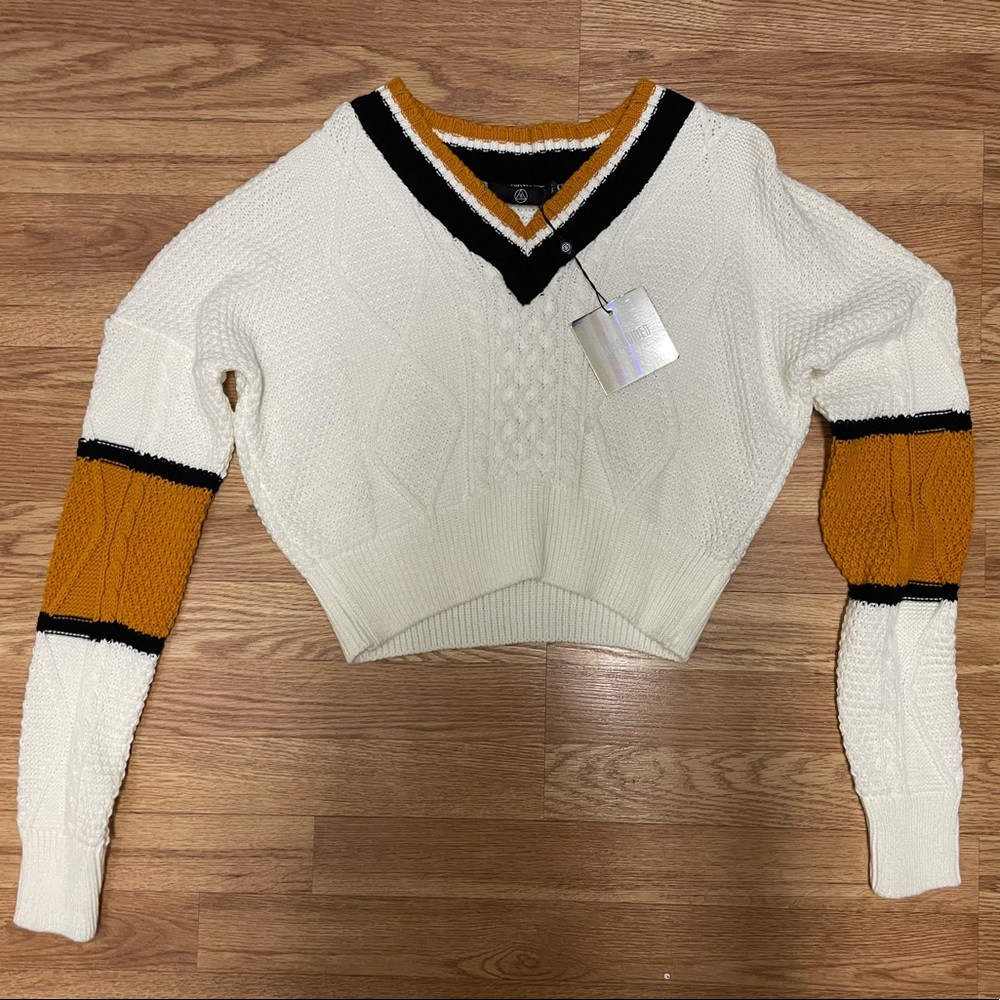 Misguided Off White Cropped Sweater